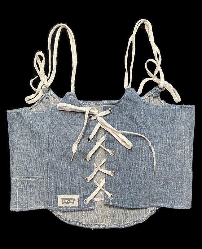 Denim Corset with Straps - Light Wash - Levi