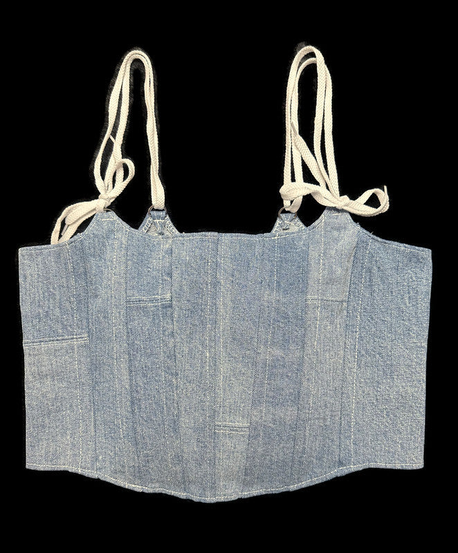 Denim Corset with Straps - Light Wash - Levi