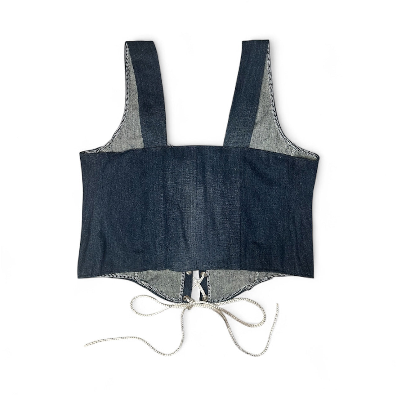 Lace up Front Top - Dark Wash