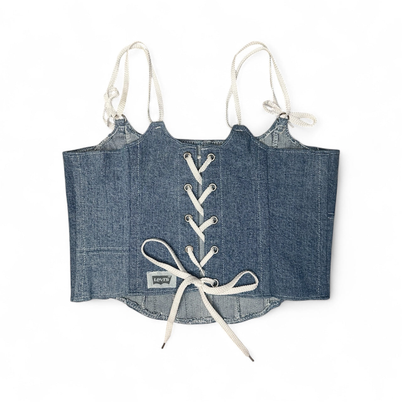 Denim Corset with Straps - Light Wash - Levi